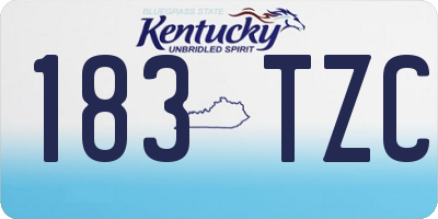 KY license plate 183TZC