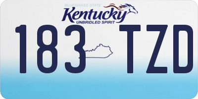 KY license plate 183TZD