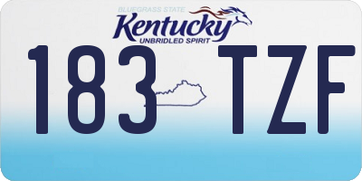 KY license plate 183TZF