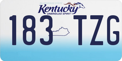 KY license plate 183TZG