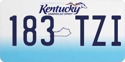 KY license plate 183TZI