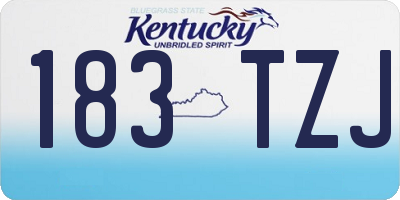 KY license plate 183TZJ