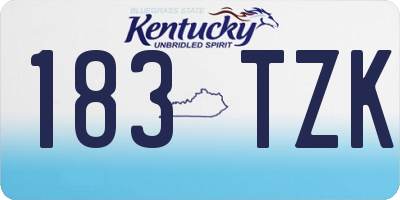 KY license plate 183TZK