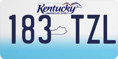 KY license plate 183TZL