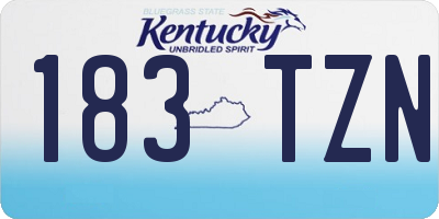 KY license plate 183TZN