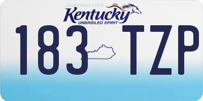 KY license plate 183TZP
