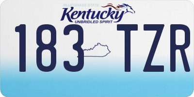 KY license plate 183TZR