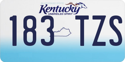 KY license plate 183TZS