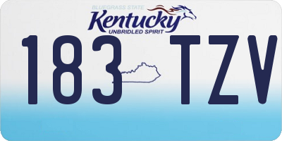 KY license plate 183TZV
