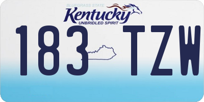 KY license plate 183TZW