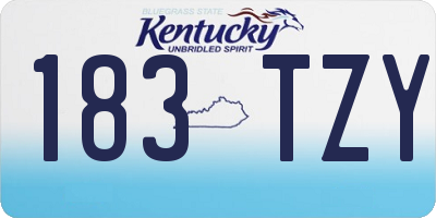 KY license plate 183TZY