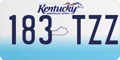 KY license plate 183TZZ