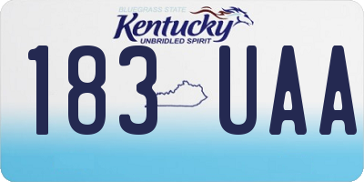 KY license plate 183UAA