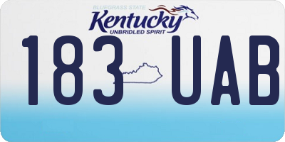 KY license plate 183UAB