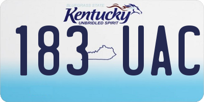 KY license plate 183UAC