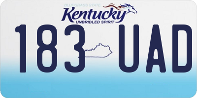 KY license plate 183UAD