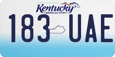 KY license plate 183UAE