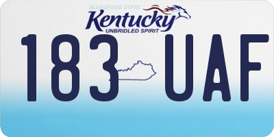 KY license plate 183UAF