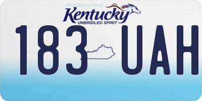 KY license plate 183UAH