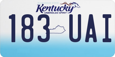 KY license plate 183UAI