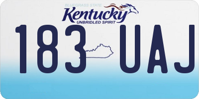 KY license plate 183UAJ