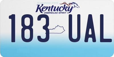 KY license plate 183UAL