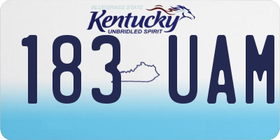 KY license plate 183UAM