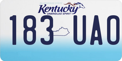 KY license plate 183UAO