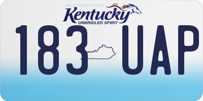 KY license plate 183UAP