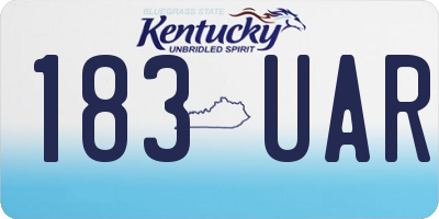 KY license plate 183UAR