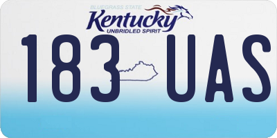 KY license plate 183UAS