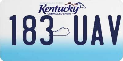 KY license plate 183UAV
