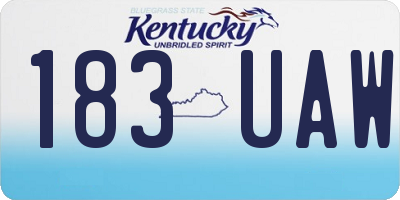 KY license plate 183UAW