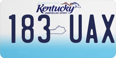 KY license plate 183UAX
