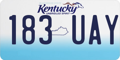 KY license plate 183UAY