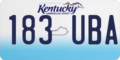 KY license plate 183UBA