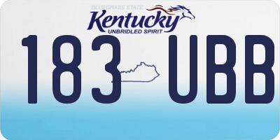 KY license plate 183UBB