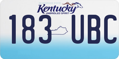 KY license plate 183UBC
