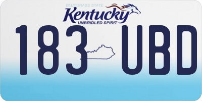KY license plate 183UBD