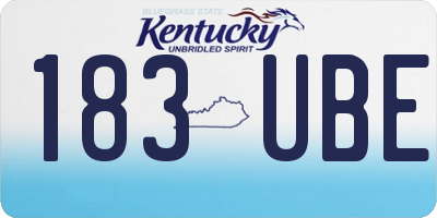 KY license plate 183UBE