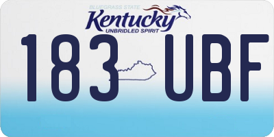 KY license plate 183UBF