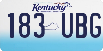 KY license plate 183UBG