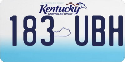 KY license plate 183UBH