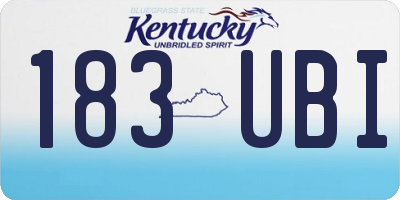 KY license plate 183UBI