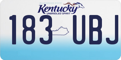 KY license plate 183UBJ