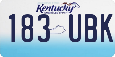 KY license plate 183UBK