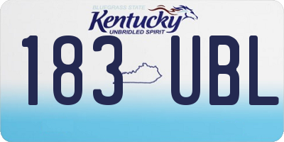 KY license plate 183UBL