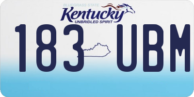 KY license plate 183UBM