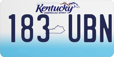 KY license plate 183UBN