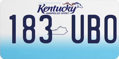 KY license plate 183UBO